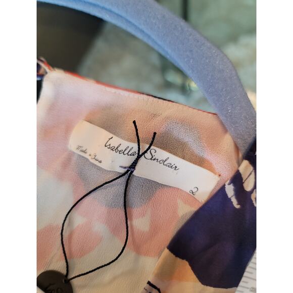 Isabella Sinclair Dress Size 2 White Floral Sleeveless Summer Casual - Picture 14 of 15